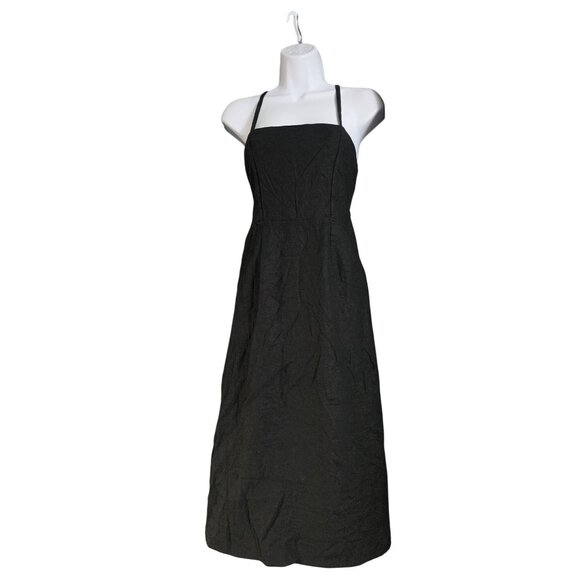 Wild Fable Womens Black Adjustable Spaghetti Straps Midi Dress Size 4 - Picture 3 of 12